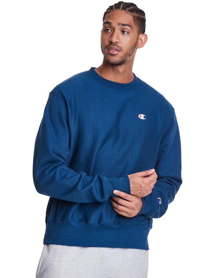 Champion Sweatshirt Heren - Blauw - Reverse Weave Crew ( 712534-ZQN )